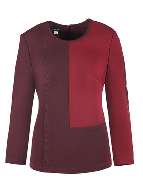 靓诺红色撞色拼接T恤LT20402A