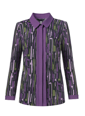 靓诺紫色花型衬衫LC17314A