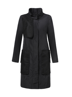 LIANGNUO靓诺黑色记忆面料风衣LF16329A