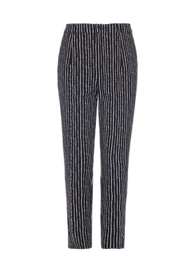 靓诺时尚气质黑白细条长裤女士百搭小脚裤春夏新款LK15604A