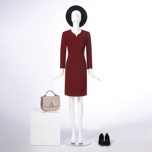 靓诺红色亚克力醋酸婚庆连衣裙LL18161A