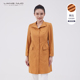 新款 靓诺桔黄色风衣女中长款 春季 通勤简约休闲短外套收腰LF22136A