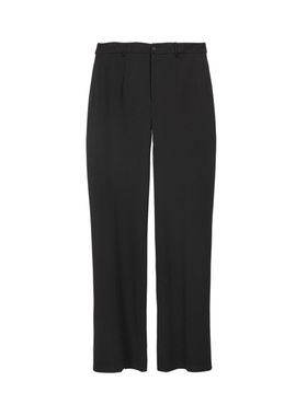 靓诺秋冬新款气质百搭垂顺直筒裤黑色休闲针织裤子女长裤LK15402A