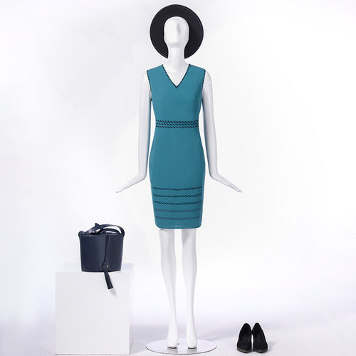 靓诺绿条收身背心裙ll19276a