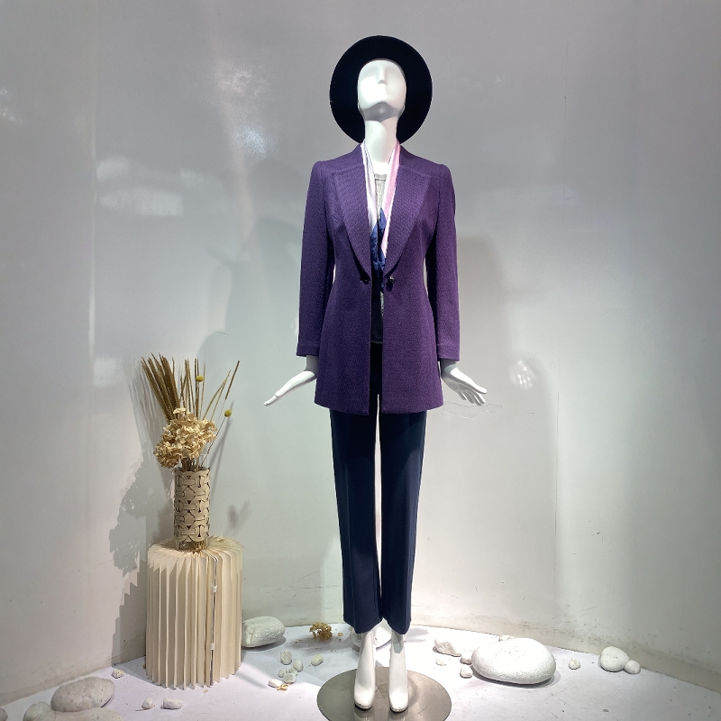 紫色短款大衣LD20439A