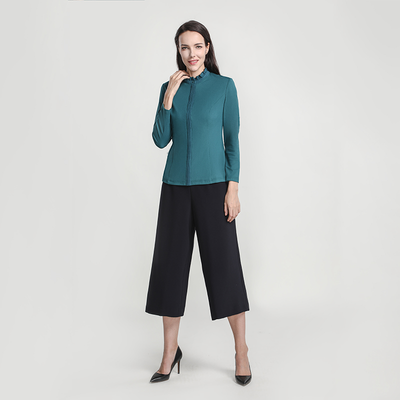 靓诺立领耳边衬衫lc19322a