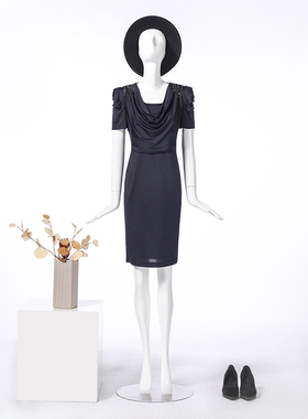 LIANGNUO靓诺荡领针织连衣裙LQ14322A