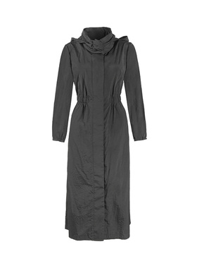 LN系列高端女士黑色带帽休闲长款风衣运动时尚休闲设计NF20102A