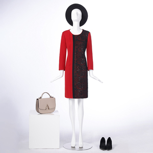 LIANGNUO靓诺红色婚套蕾丝连衣裙LL16147A