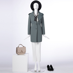 LIANGNUO靓诺豆绿色连帽风衣LF18138A