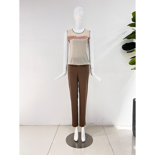 靓诺纱线绣亮片背心LB15211A