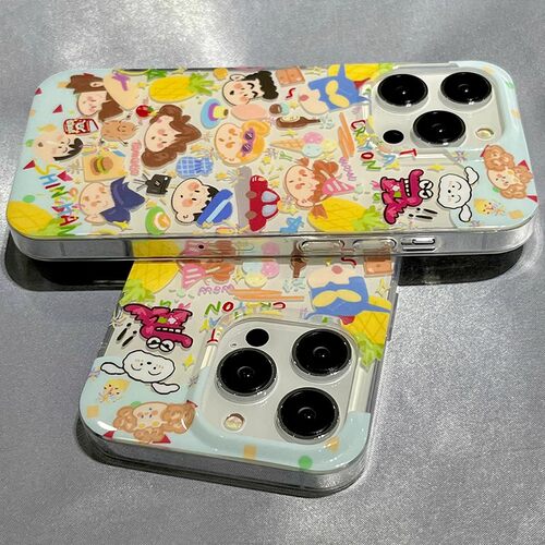 适用苹果16promax手机壳新款透明iPhone15pr蜡笔小新8plus苹果14创意xs苹果13promax高级12mini卡通16保护套