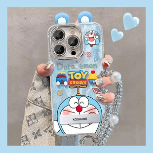 哆啦A梦适用iphone13promax苹果15/16手机壳pro情侣xs童年14全包7/8plus自带镜头膜xsmax羽纱12渐变11硬16pro