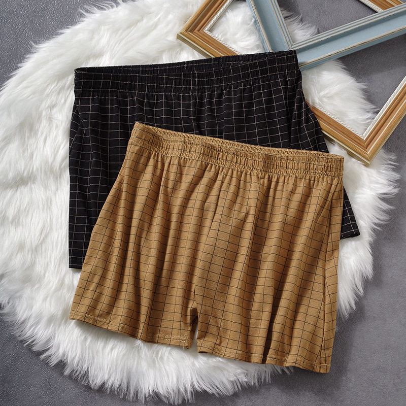 男士内裤纯棉格子纹宽松阿罗裤透气男生短裤休闲家居四角裤衩内裤,女士内衣/男士内衣/家居服,男阿罗裤,淘宝优惠券,粉丝福利购,淘宝优惠卷