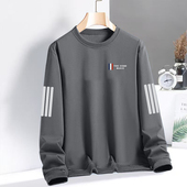 宽松三杆上班工作服大码 男人干活穿 衣服运动卫衣春秋款 圆领t恤