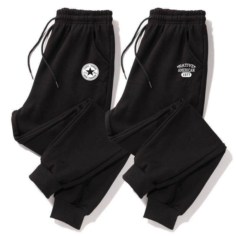 清仓捡漏外贸原单尾货加绒卫裤男秋冬季宽松紧腰大码休闲运动裤子