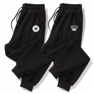 休闲运动裤 宽松紧腰大码 子 男秋冬季 清仓捡漏外贸原单尾货加绒卫裤