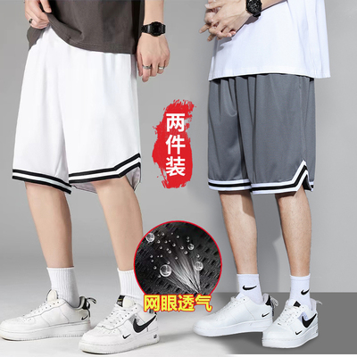 冰丝短裤男夏季宽松大码ins潮流跑步大裤衩学生透气薄款休闲裤子