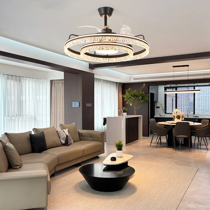 客厅吊灯吊扇灯一体意式轻奢主灯2025新款现代简约中山灯具饭厅灯