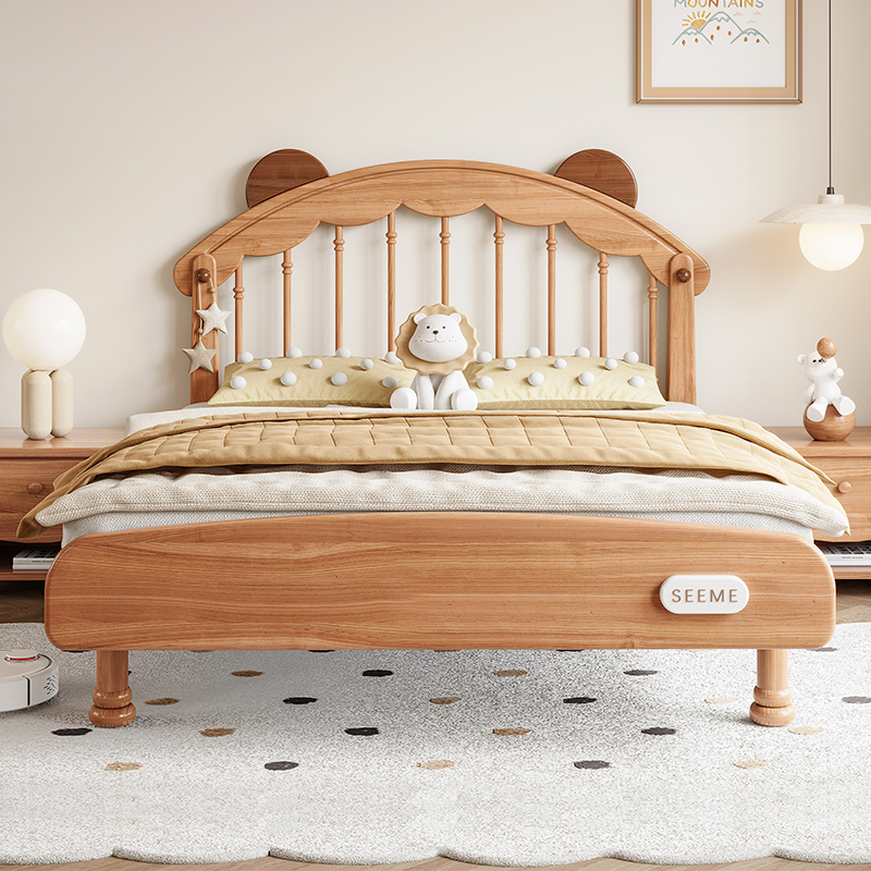 儿童床男孩全实木男童床小户型1米5小孩床卧室青少年单人床1米2