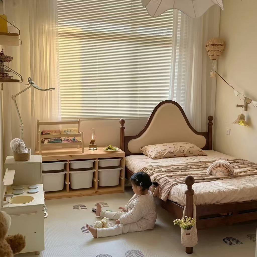 喜力美中古风男孩实木儿童床1.5米美式床法式复古公主女孩床,住宅家具,儿童床/儿童抽拉床,淘宝优惠券,粉丝福利购,淘宝优惠卷