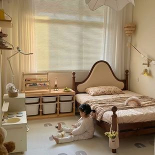 喜力美中古风男孩实木儿童床1.5米美式床法式复古公主女孩床