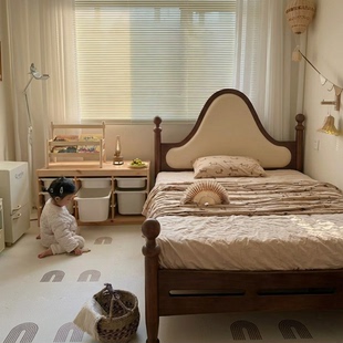 喜力美儿童床女孩儿童床公主床小户型卧室床美式风全实木儿童床