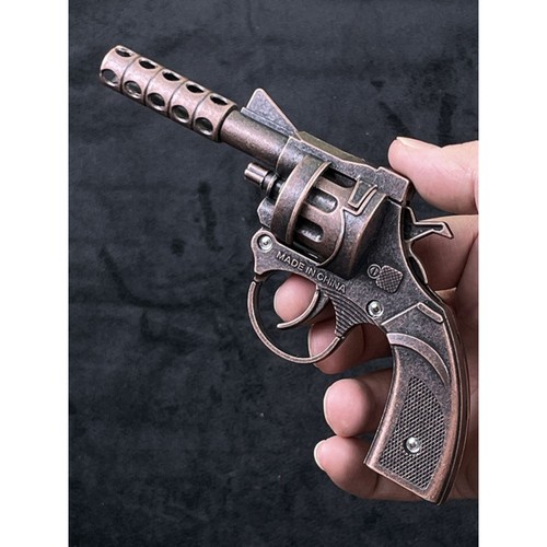 迷你全金属左轮消音器砸炮枪合金玩具小手枪儿童玩具枪砸响炮子枪