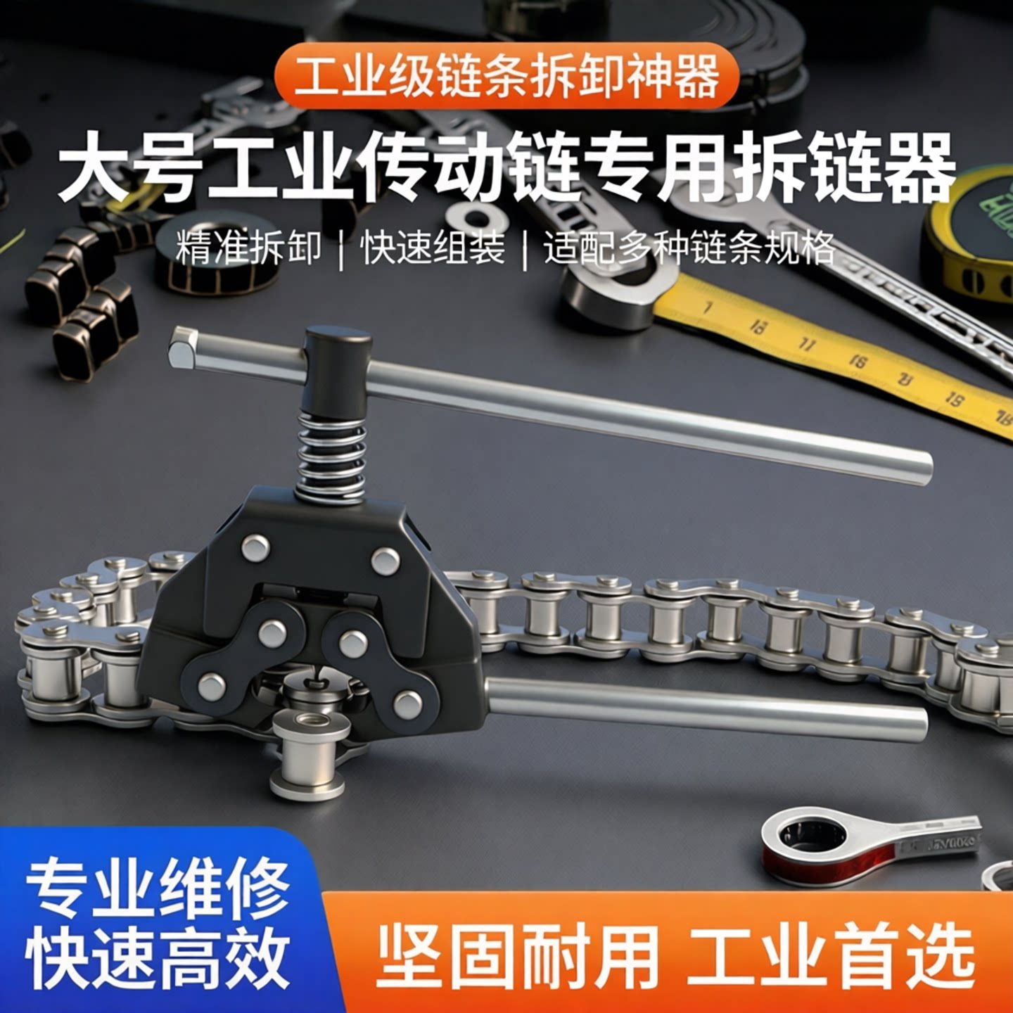 链条拆卸工具截链器拆链器紧节器拉紧张锁大号工业传动链组装神器