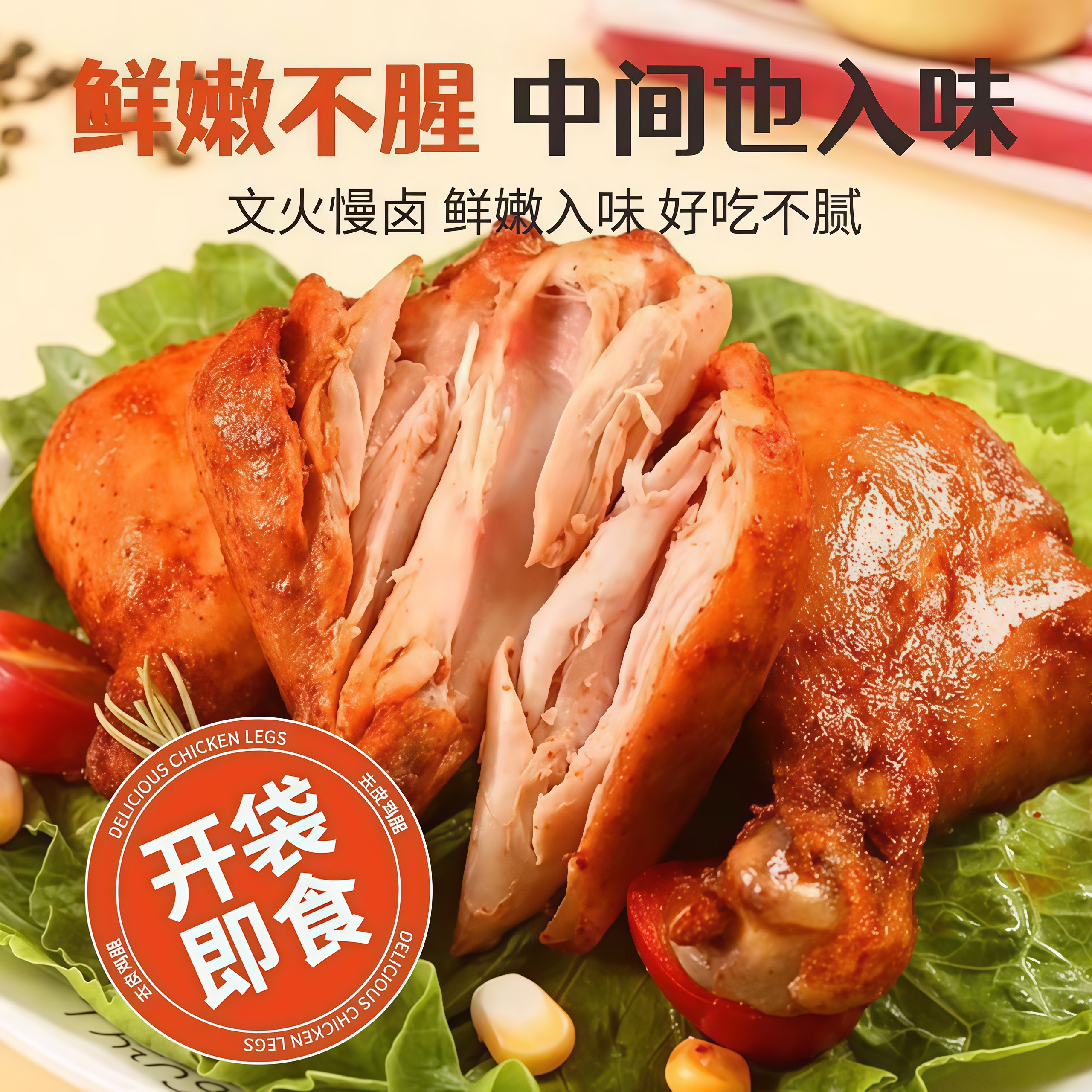 全网热销去皮鸡腿高蛋白熟食懒人充饥出游小食携带方便加班好伴侣