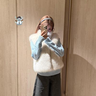 马甲坎肩外套女毛茸茸