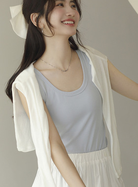 纯色小吊带背心女遮副乳设计感法式美背外穿西装内搭爆款打底上衣