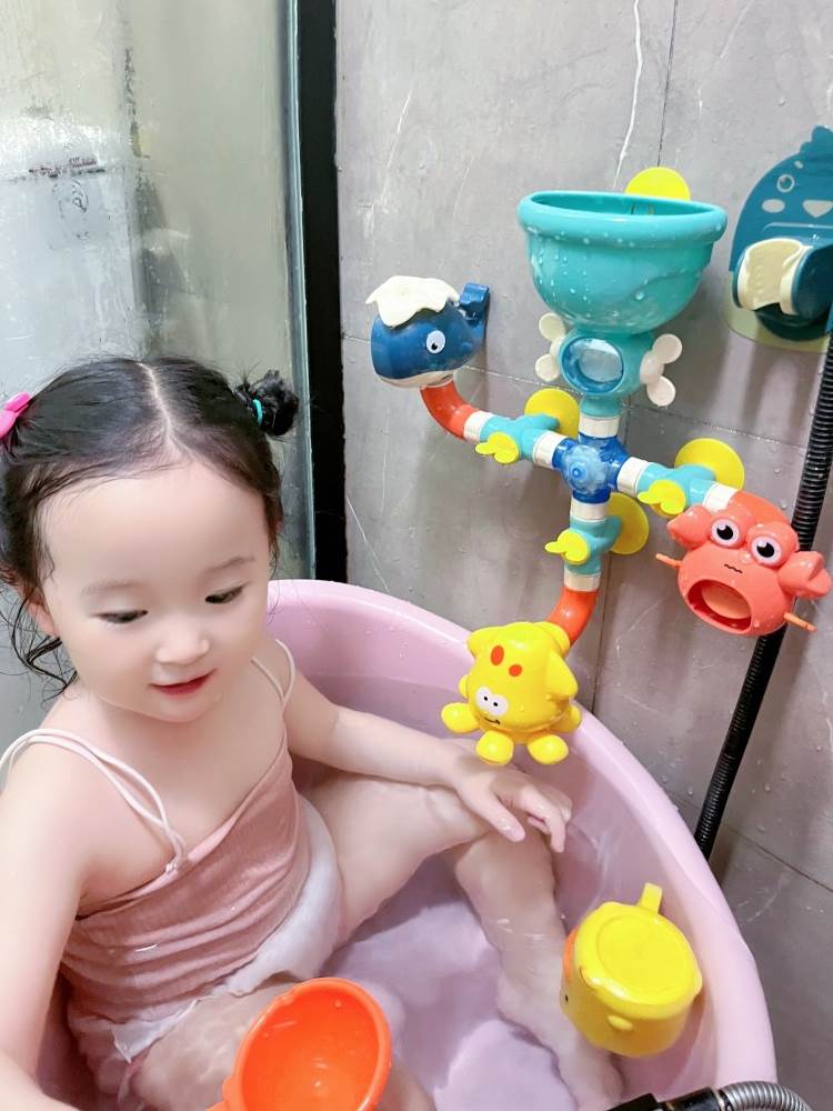 儿童洗澡玩具浴室管道水车转转乐喷水花洒宝宝戏水玩具婴儿男女孩