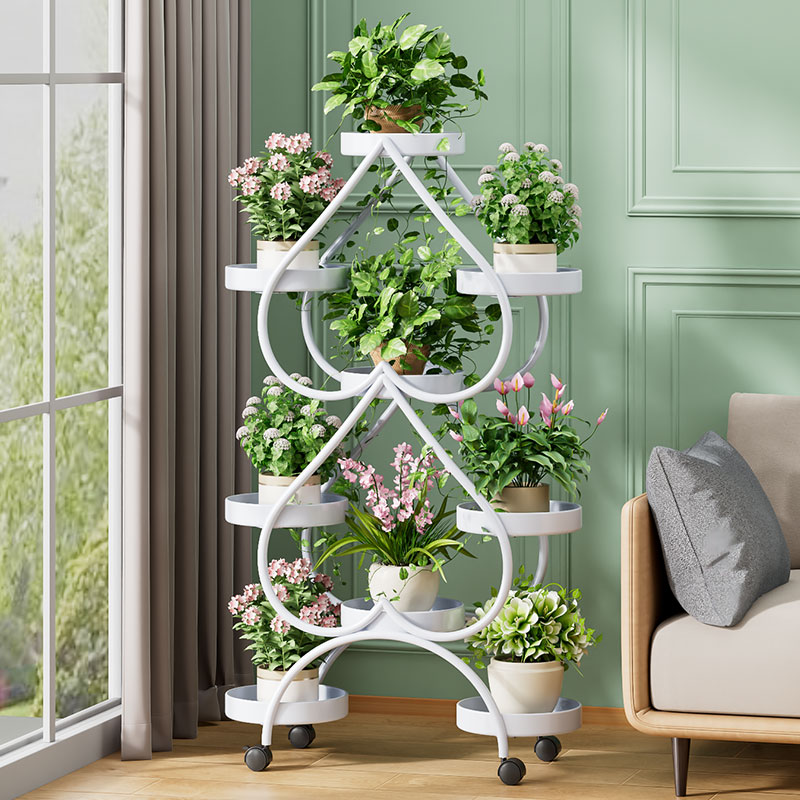 花架子客厅落地式置物架多层铁艺可移动多肉层架花架阳台2025新款