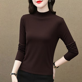 半高领打底衫 立领弹力显瘦上衣 女装 女2026新款 秋冬内搭高级感大码