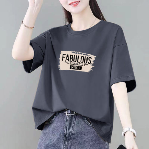 小个子纯棉短袖t恤女宽松夏装新款休闲大码胖mm显瘦打底衫上衣ins
