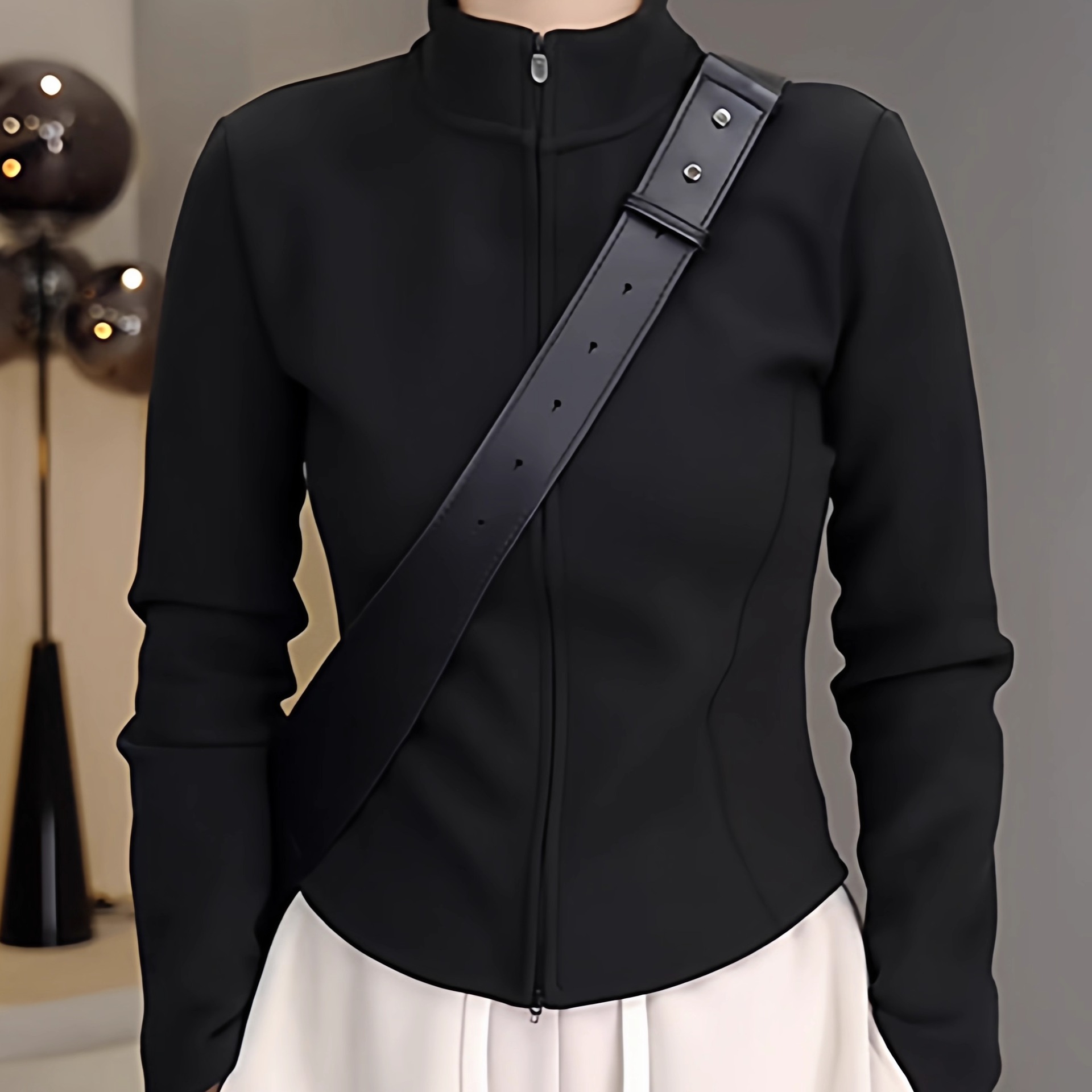 小个子穿搭加厚保暖立领外套女装2025冬季双面绒大码显瘦开衫上衣