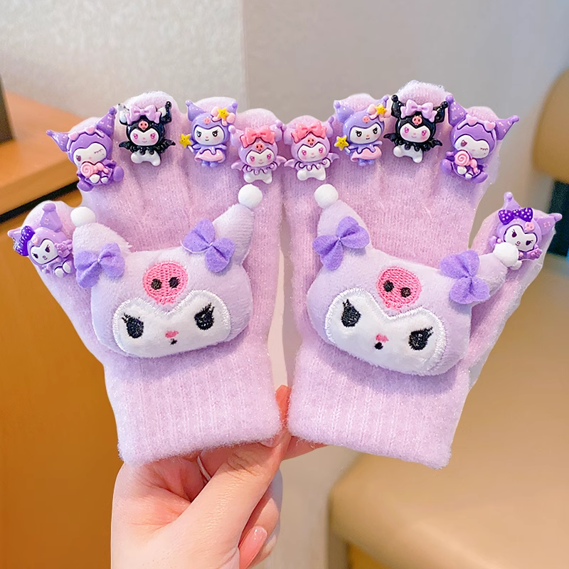 儿童2025库洛米手套冬季保暖防冻男女童美甲DIY宝宝加厚五指手套,服饰配件/皮带/帽子/围巾,手套,淘宝优惠券,粉丝福利购,淘宝优惠卷