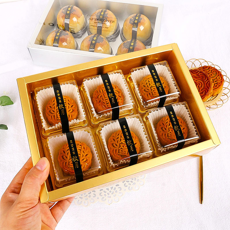 中秋月饼礼盒高档烘焙包装点心盒空盒批发6粒装雪媚娘蛋黄酥网红