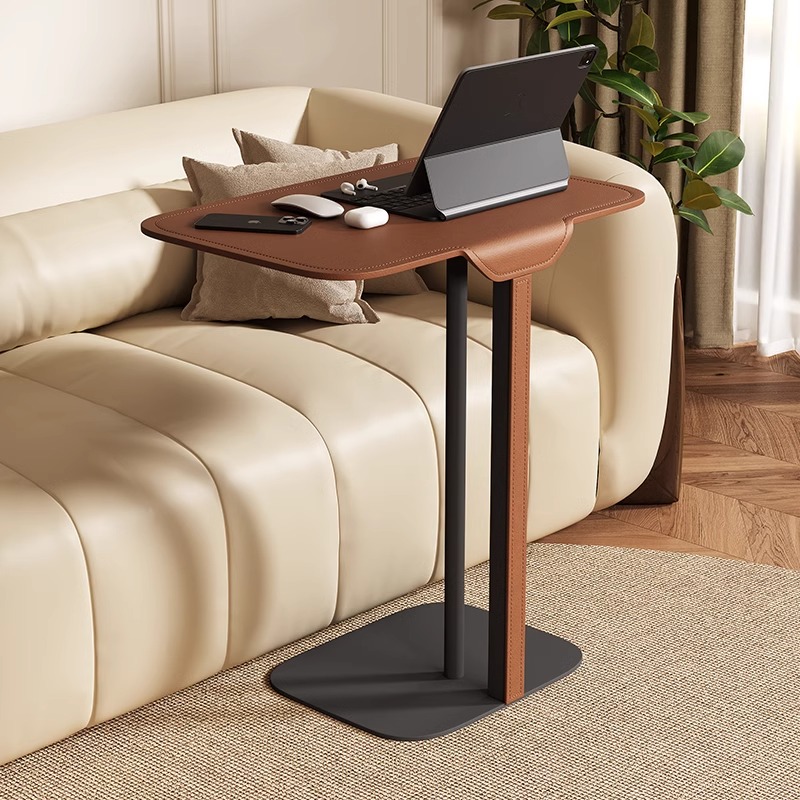 马鞍皮意式轻奢边几沙发茶几小桌子卧室床边悬浮桌客厅置物架角几