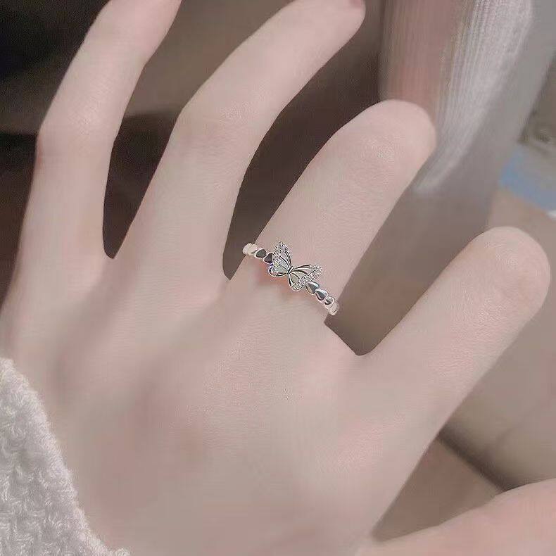 蝴蝶戒指女高级感小众开口戒