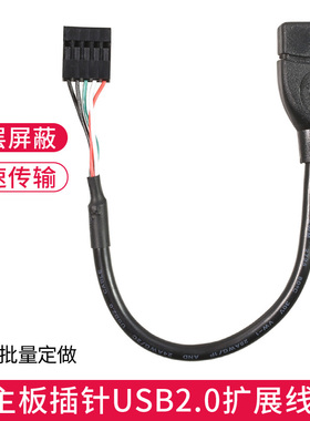 主板5Pin转USB2.0扩展线 杜邦2.54MM端子 主板9针转USB转接数据线