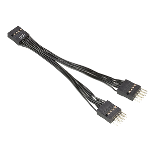 多媚USB2.0插针主板9PIN转双口杜邦2.54水冷RGB灯测速用9针一分二
