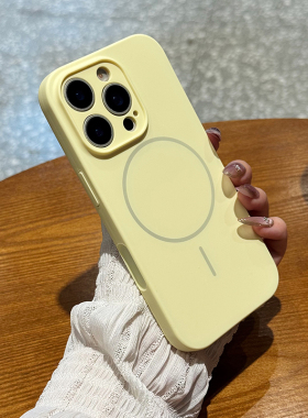 夏日无植绒散热磁吸充电适用iphone16promax手机壳相机按键全包苹果16Pro液态硅胶超薄15防摔14高级感13情侣