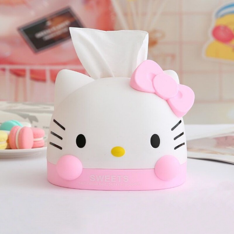 可爱卡通抽纸盒家用Kitty纸巾盒桌面装饰筒纸抽纸收纳盒实用摆件