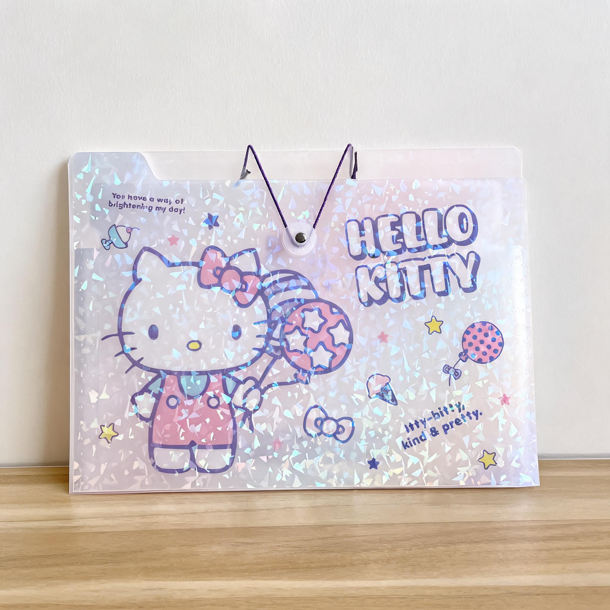 a4试卷收纳袋学生kitty手提风琴包多层嗨喽kt文件夹资料册8格文具