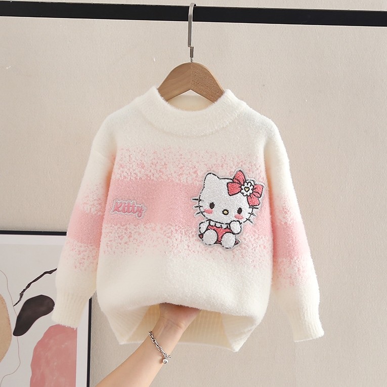 Kitty儿童毛衣小学生针织衫上衣女童打底衣卡通套头圆领毛线衣厚,童装/婴儿装/亲子装,毛衣/针织衫,淘宝优惠券,粉丝福利购,淘宝优惠卷