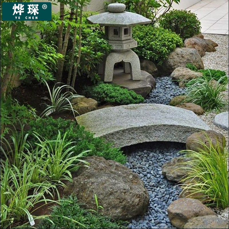 日式庭院石桥石拱桥景观小石桥整石桥栏现代板桥装饰别墅中式石板