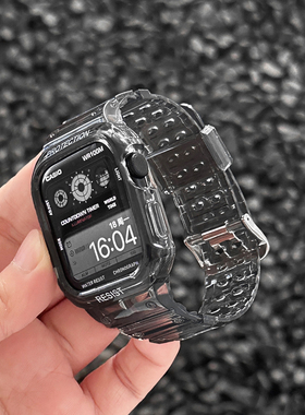 冰川透明运动一体适用苹果S11手表带AppleWatchS987iwatch456S10