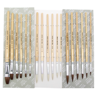 MONET莫奈水彩笔水粉笔丙烯油画笔尖头圆头平头颜料画笔平头刷狼毫羊毫羊毛水彩绘画笔颜料笔6支套装画画笔刷